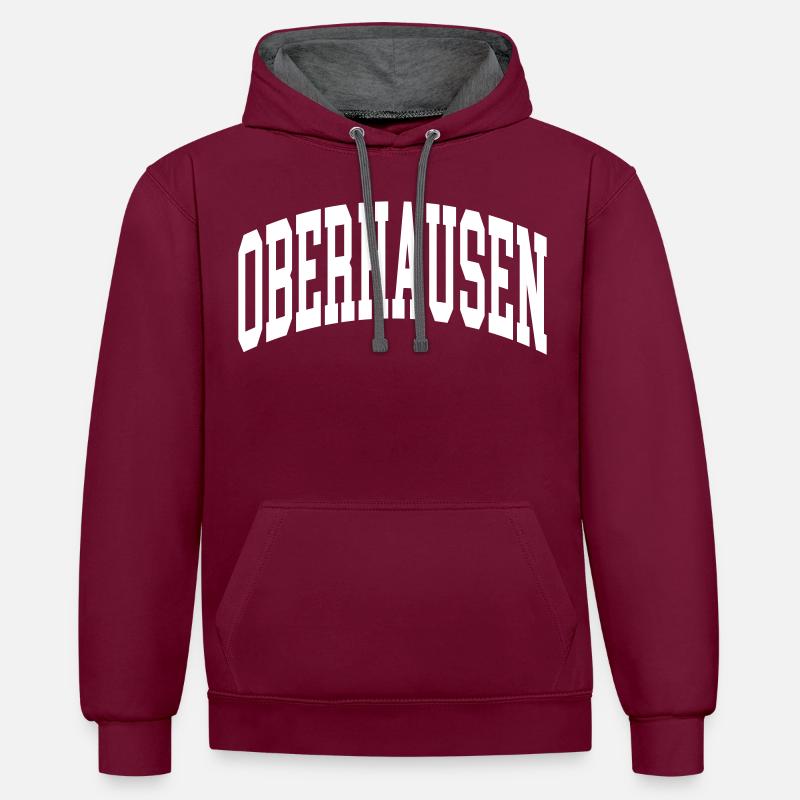 Oberhausen - Sweat à capuche contrasté - bordeaux/anthracite