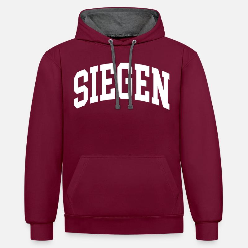 Gagner - Sweat à capuche contrasté - bordeaux/anthracite