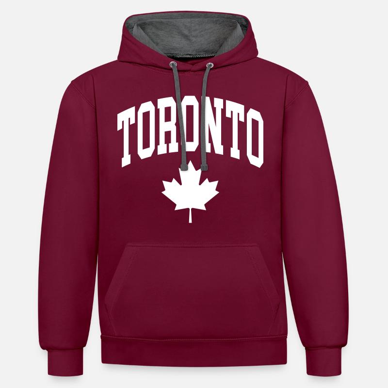 Toronto Maple Leaf - Sweat à capuche contrasté - bordeaux/anthracite