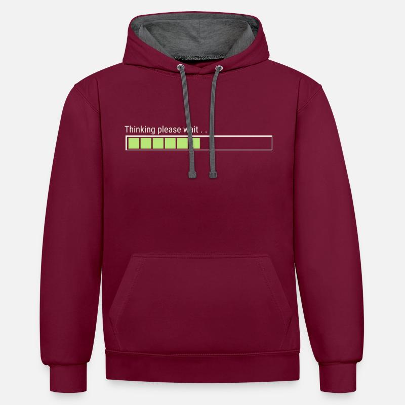 Thinking please wait. , , - Contrast hoodie - burgundy/charcoal