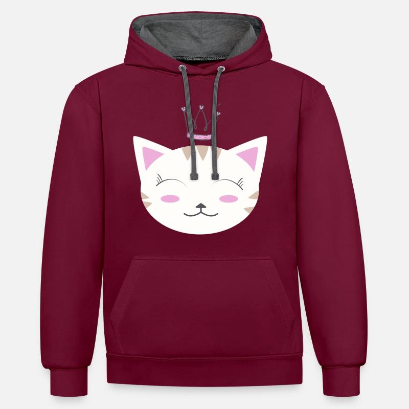 princesse - Sweat à capuche contrasté - bordeaux/anthracite