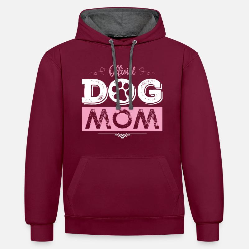 Chiens Maman Chien - Sweat à capuche contrasté - bordeaux/anthracite