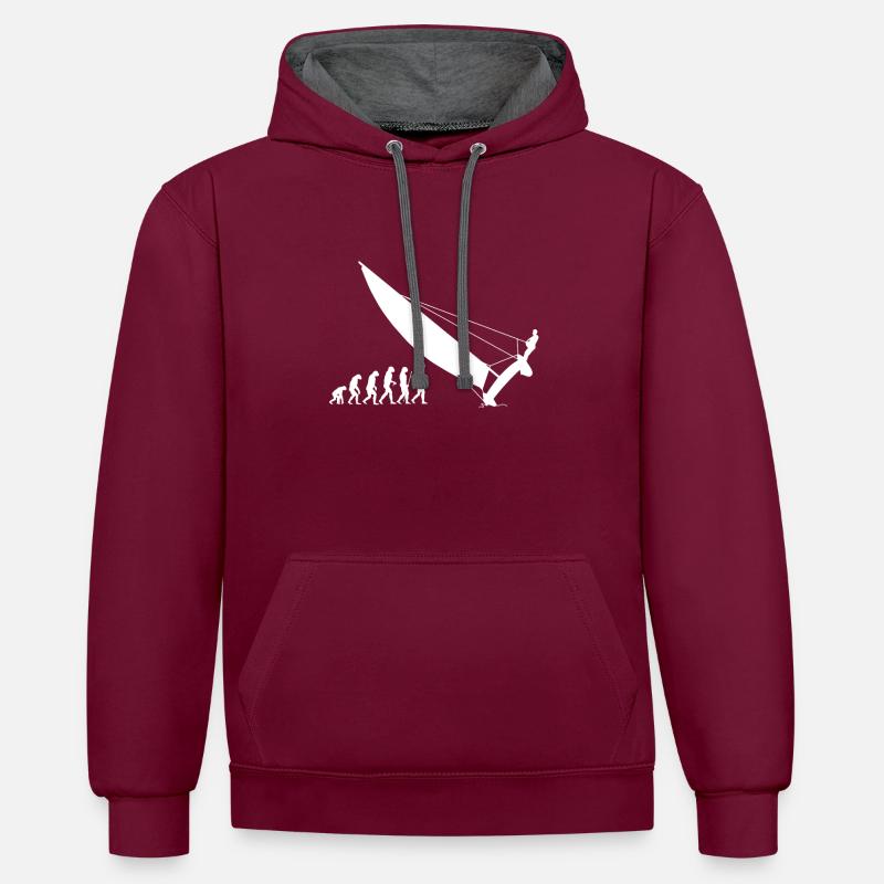 Evolution Catamaran - Sweat à capuche contrasté - bordeaux/anthracite
