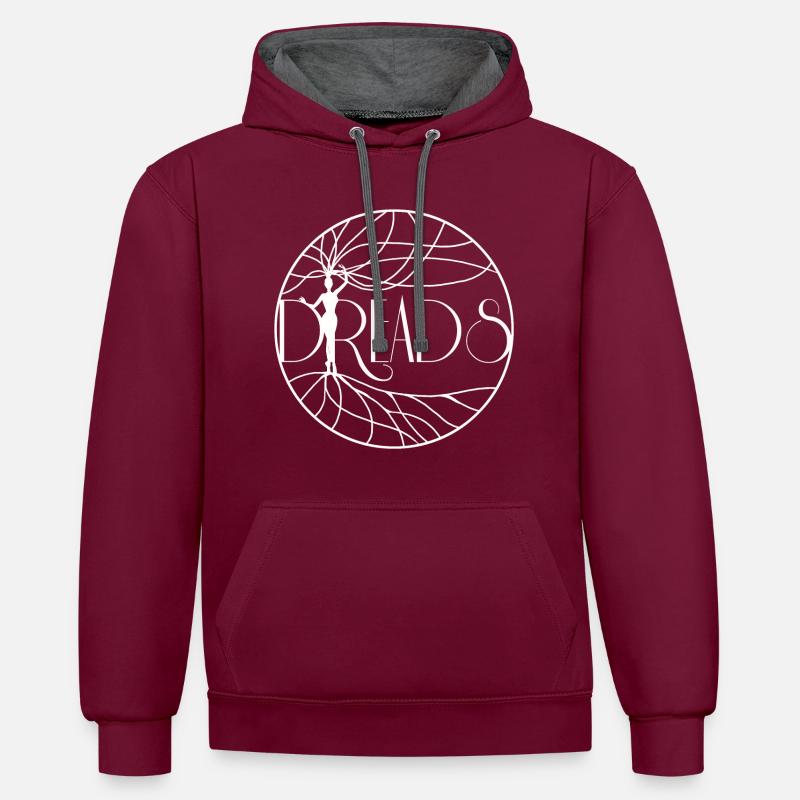 Dreads avec arbre de vie - Sweat à capuche contrasté - bordeaux/anthracite