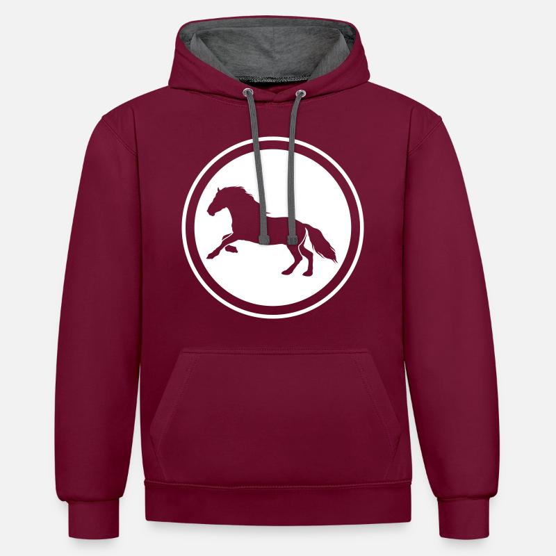 Icône Cheval Cheval - Sweat à capuche contrasté - bordeaux/anthracite
