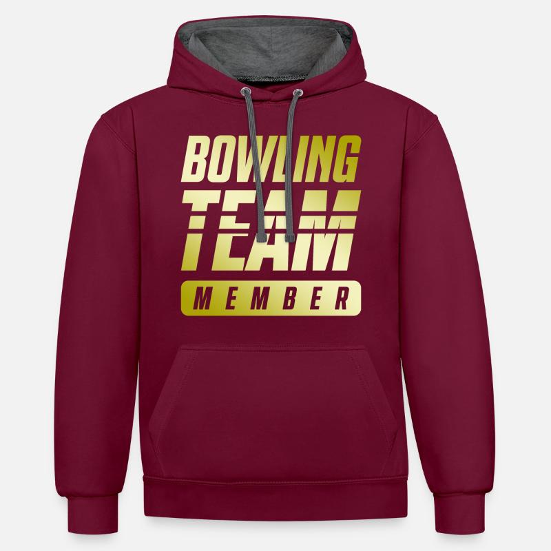 Équipe de bowling - Sweat à capuche contrasté - bordeaux/anthracite