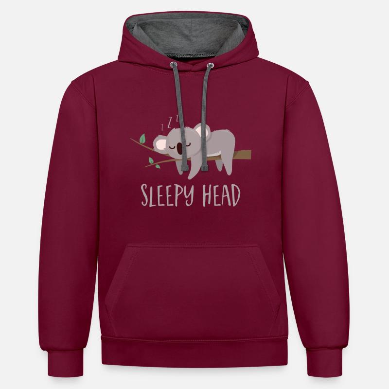 Koala Sleepy Head - Koala - Sweat à capuche contrasté - bordeaux/anthracite