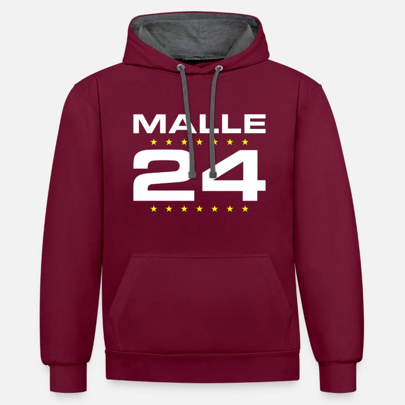 Malle 24 Mallorca - Sweat à capuche contrasté - bordeaux/anthracite