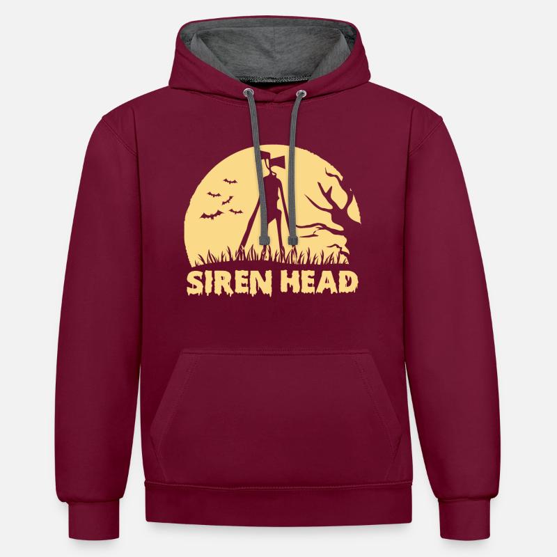 Tête de sirène - Sweat à capuche contrasté - bordeaux/anthracite