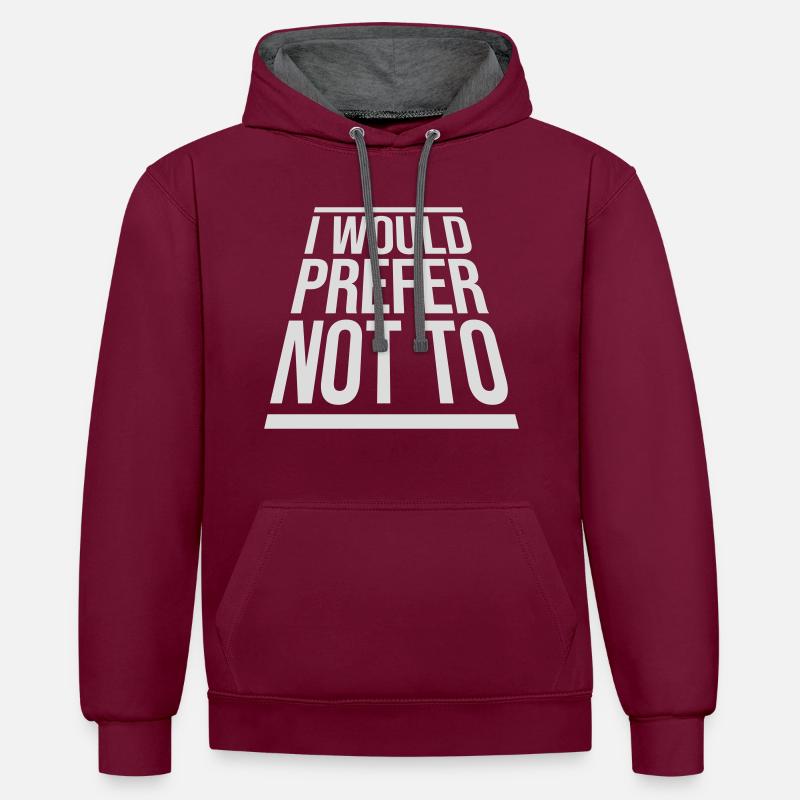 Je préfère ne pas - Sweat à capuche contrasté - bordeaux/anthracite