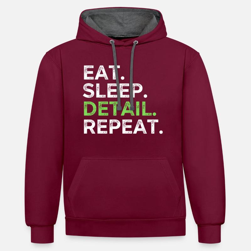 Manger Sommeil Détail Répéter - Sweat à capuche contrasté - bordeaux/anthracite
