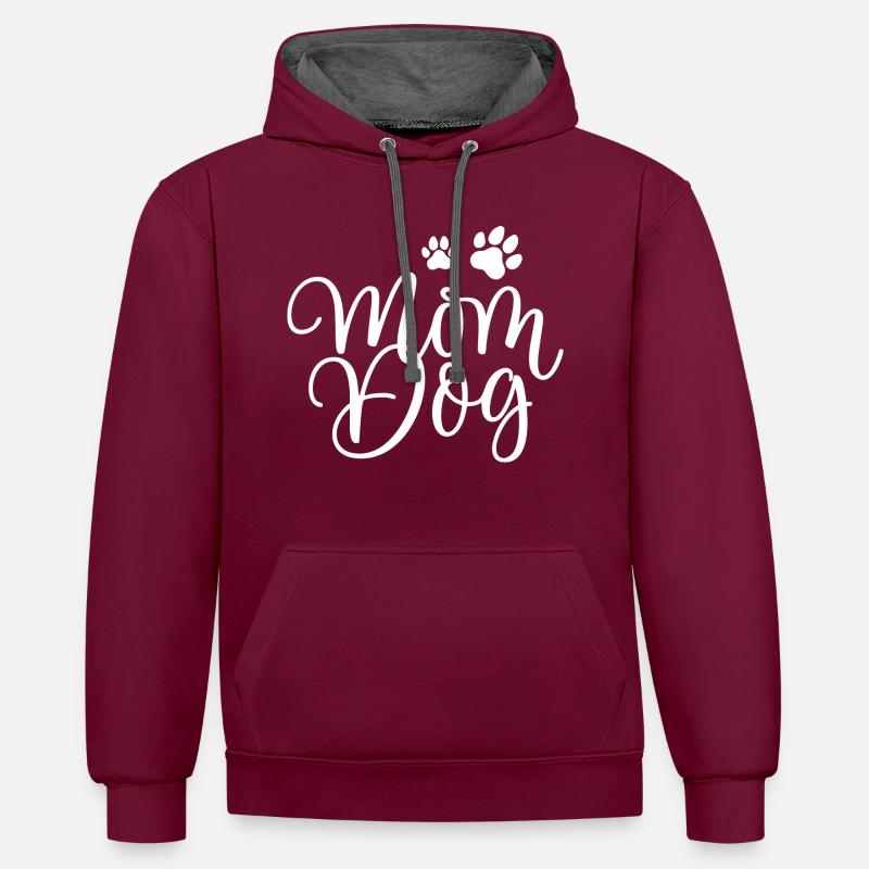 Hund Chien - Sweat à capuche contrasté - bordeaux/anthracite