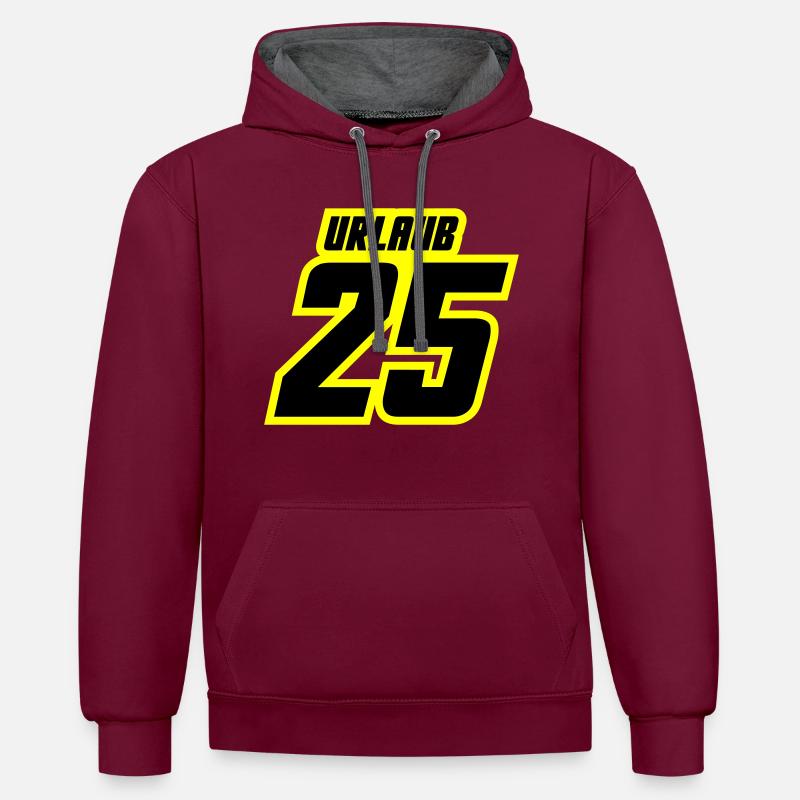 Maillot vacances 2025 - Sweat à capuche contrasté - bordeaux/anthracite