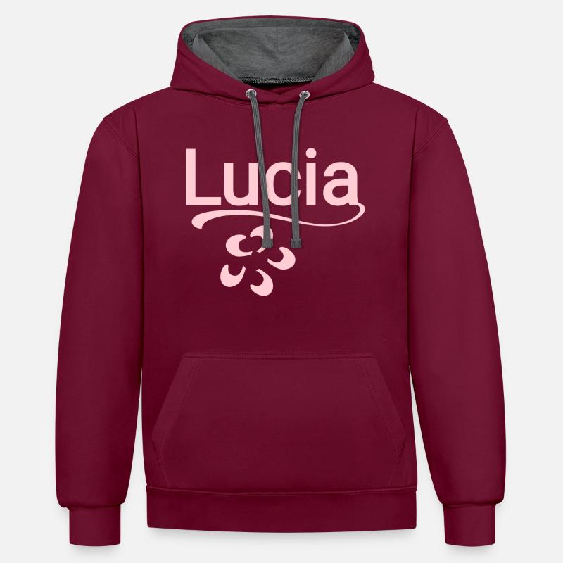Licia - Sweat à capuche contrasté - bordeaux/anthracite