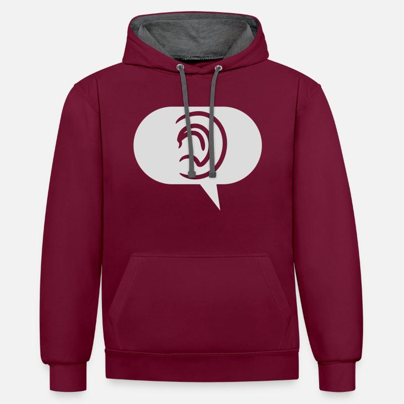 Perceive sounds Symbol speech bubble - Contrast hoodie - burgundy/charcoal