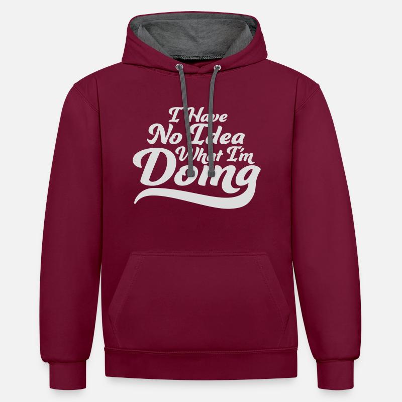 Aucune idée - Sweat à capuche contrasté - bordeaux/anthracite