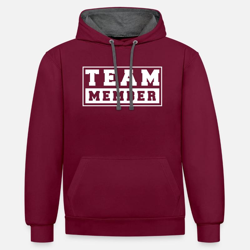 l’équipe estampillée - Sweat à capuche contrasté - bordeaux/anthracite