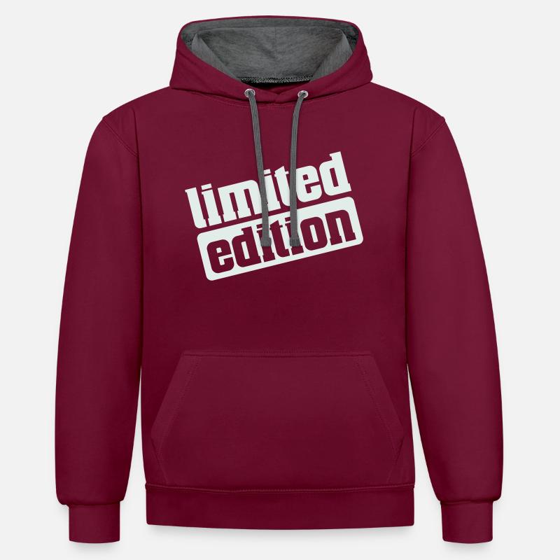 Édition limitée - Sweat à capuche contrasté - bordeaux/anthracite