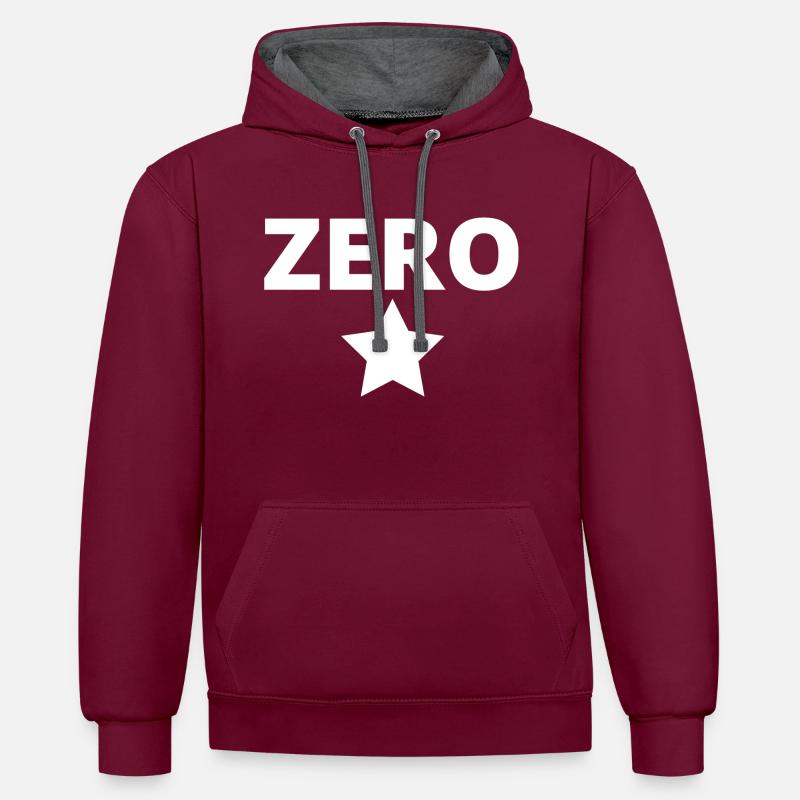 Zéro - Sweat à capuche contrasté - bordeaux/anthracite