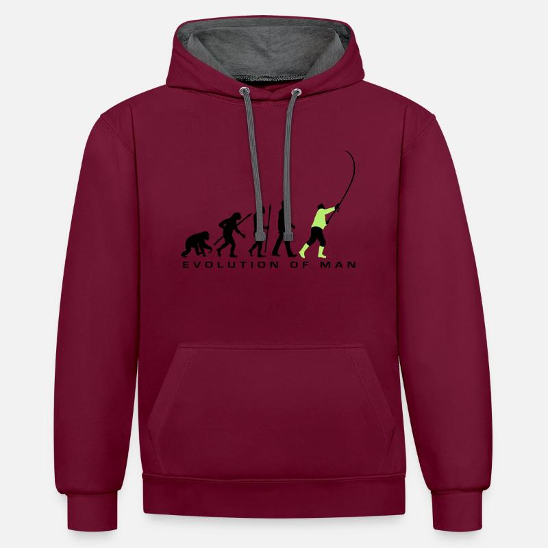 evolution_angler_042013_a_2c - Kontrast-Hoodie - Weinrot/Anthrazit