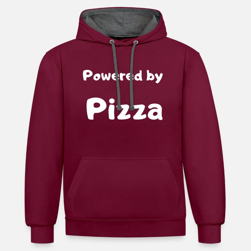 Conception de pizzas - Sweat à capuche contrasté - bordeaux/anthracite
