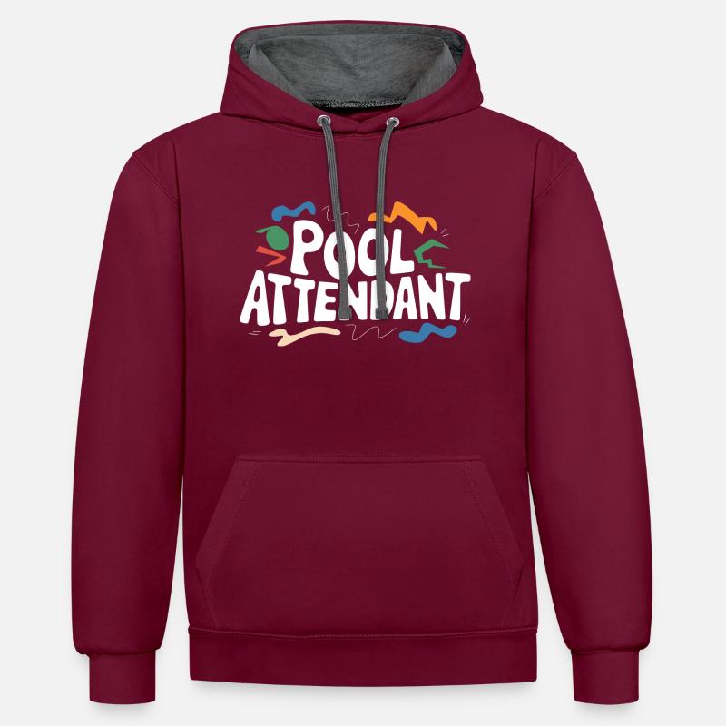 S’amuser sur l’eau - Sweat à capuche contrasté - bordeaux/anthracite