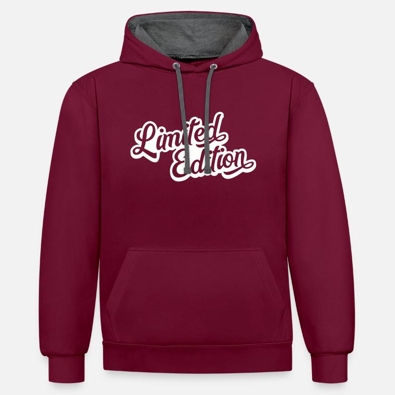 limited edition - Kontrast-Hoodie - Weinrot/Anthrazit