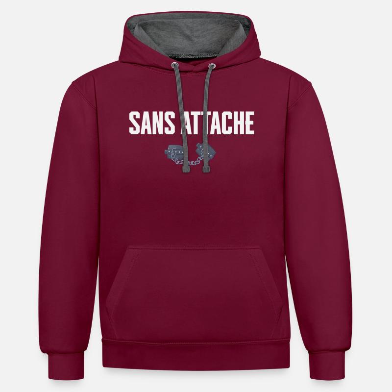 Sans attache cadeau celibataire - Sweat à capuche contrasté - bordeaux/anthracite