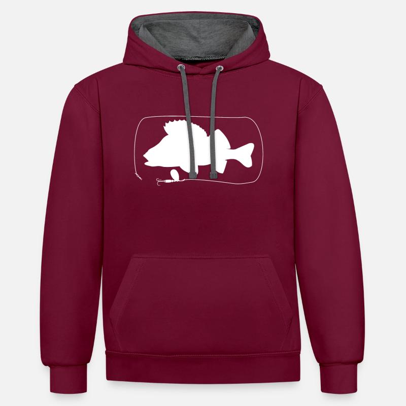 Perchoir avec cône - Sweat à capuche contrasté - bordeaux/anthracite