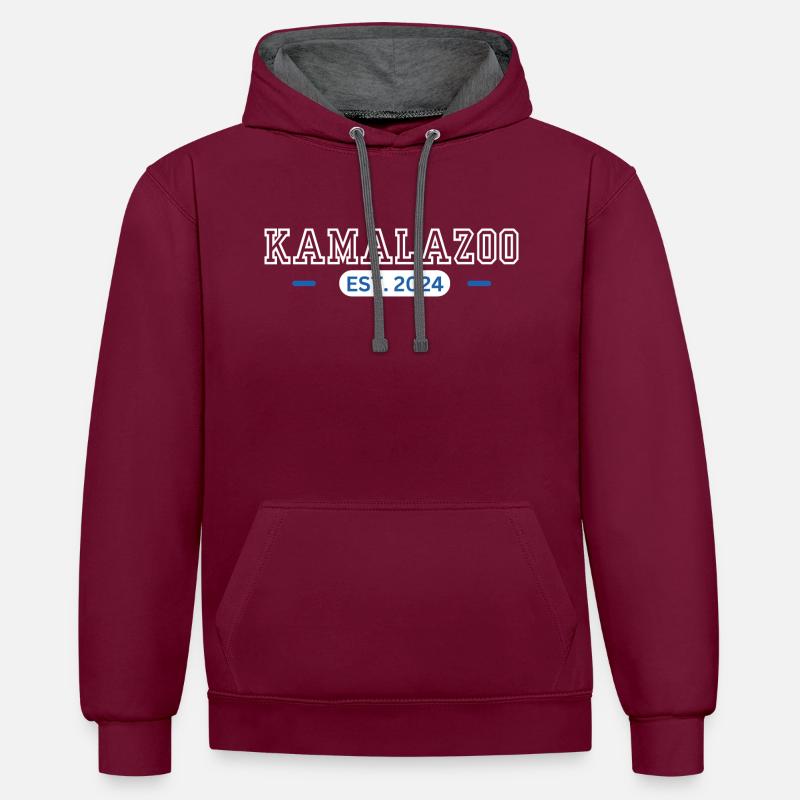 Kamalazoo Est. 2024 - Sweat à capuche contrasté - bordeaux/anthracite