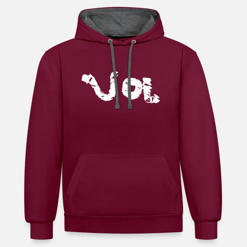 Vol 22 - Sweat à capuche contrasté - bordeaux/anthracite