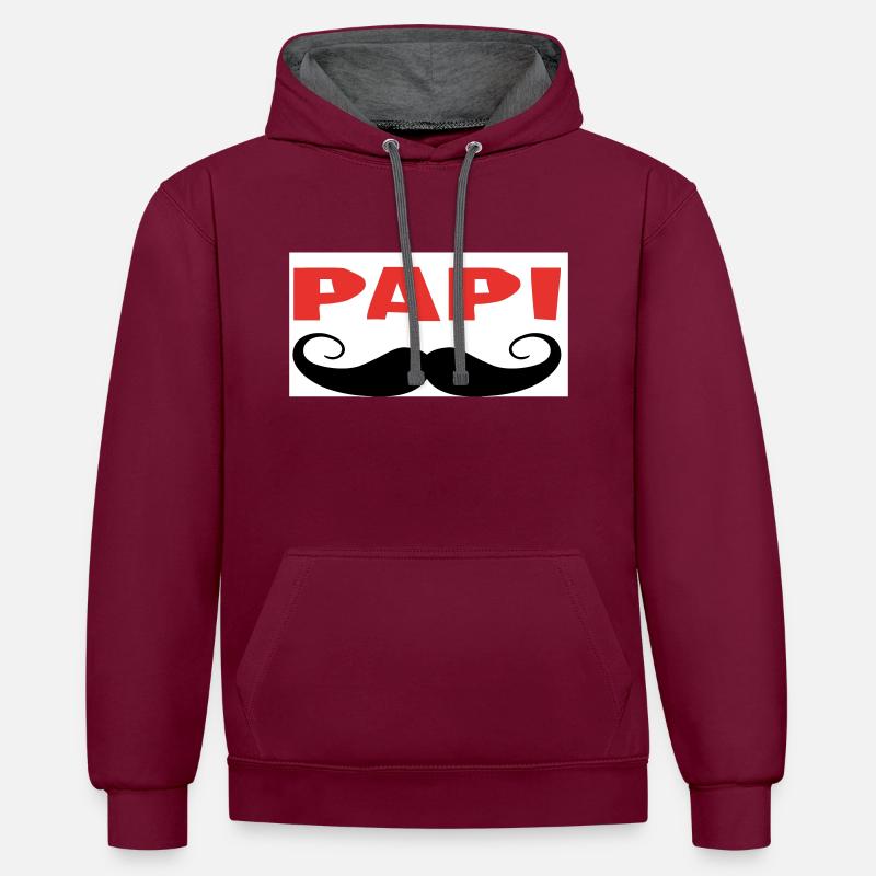 PAPI - Sweat à capuche contrasté - bordeaux/anthracite