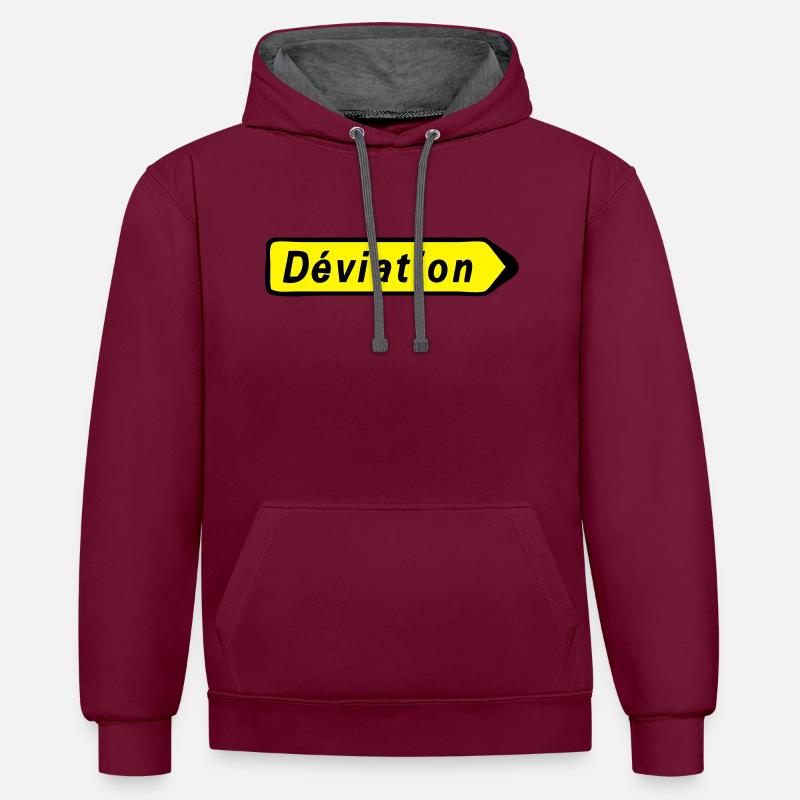 deviation - Sweat à capuche contrasté - bordeaux/anthracite