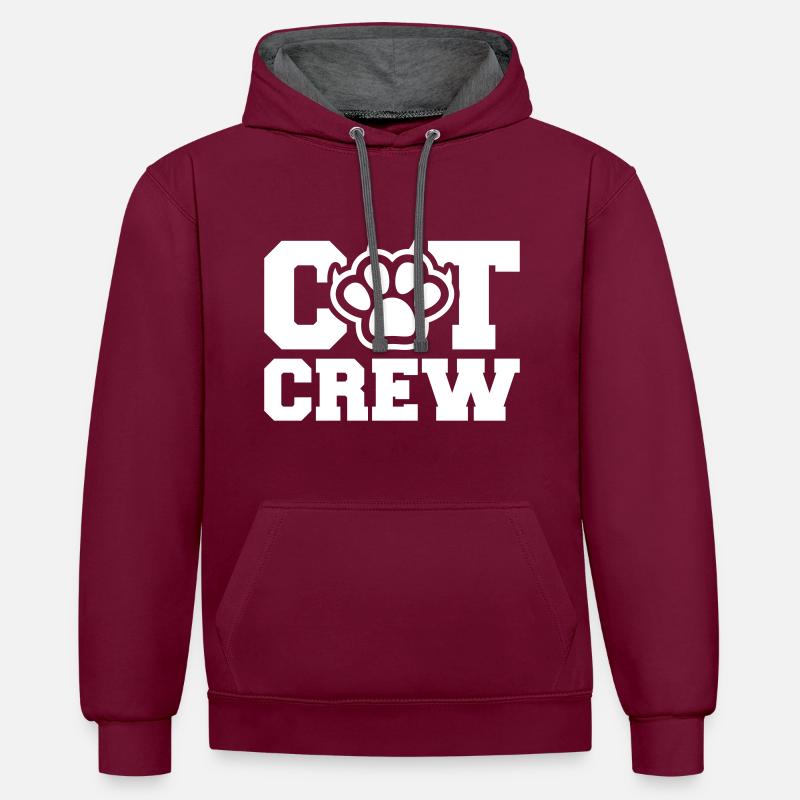 Équipage Cat - Sweat à capuche contrasté - bordeaux/anthracite