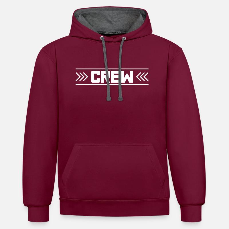 Conception de l’équipage - Sweat à capuche contrasté - bordeaux/anthracite