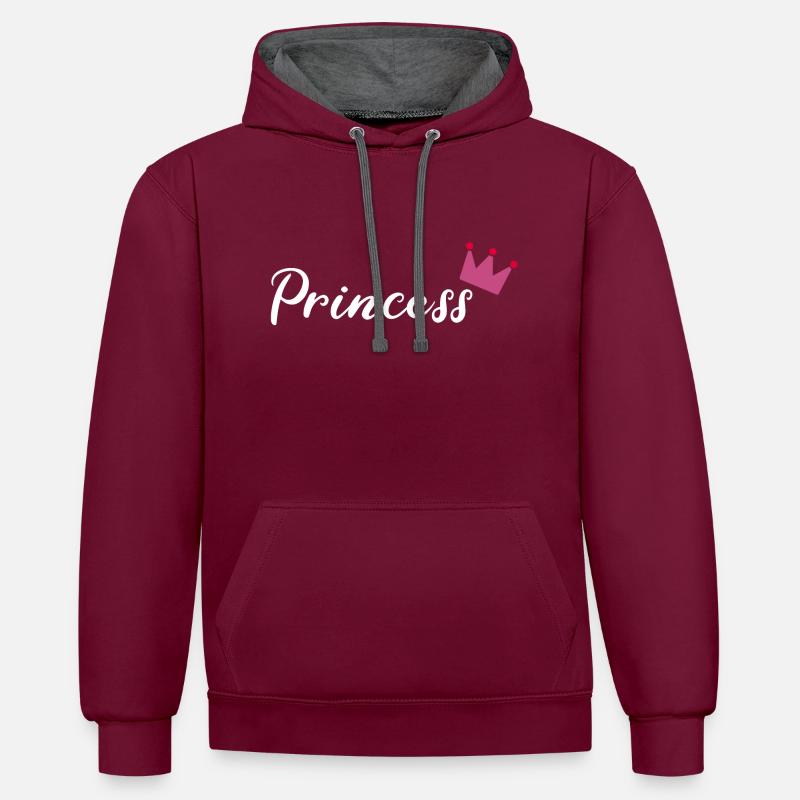 Princesse, princesse - Sweat à capuche contrasté - bordeaux/anthracite