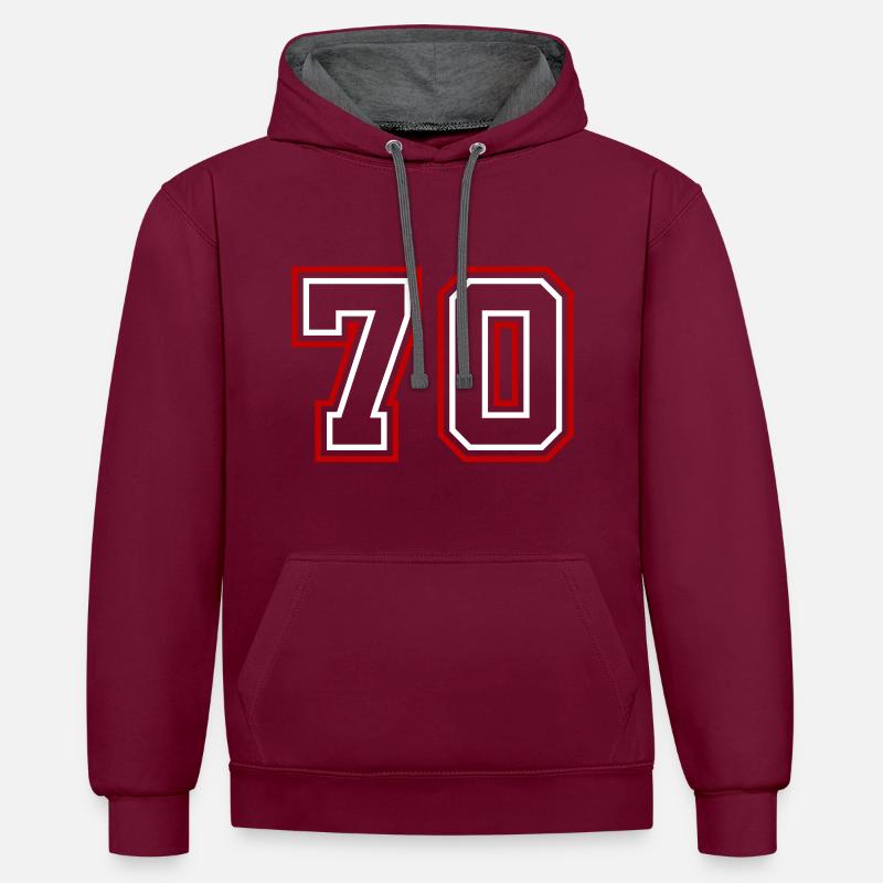 Numéro 70 - Sweat à capuche contrasté - bordeaux/anthracite
