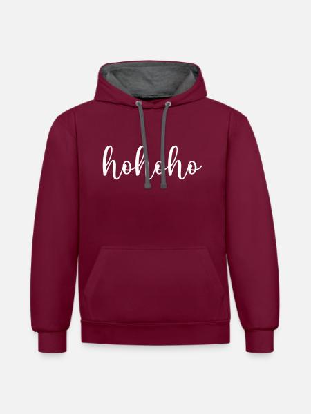 hohoho - Sweat à capuche contrasté - bordeaux/anthracite