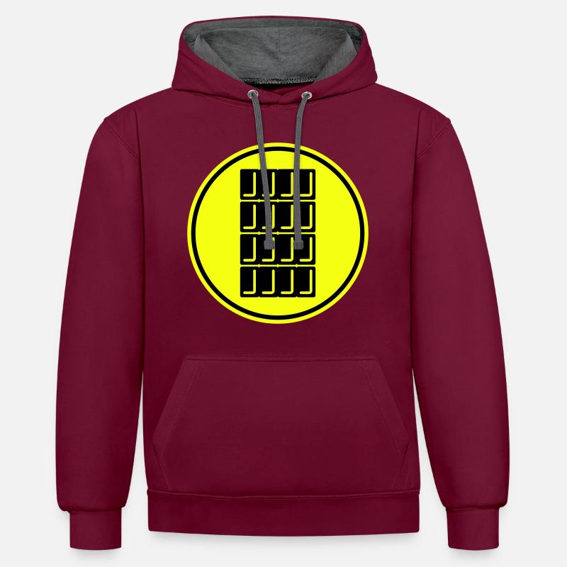 Symbole d’icône en chocolat - Sweat à capuche contrasté - bordeaux/anthracite