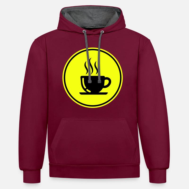Tasse à café - Sweat à capuche contrasté - bordeaux/anthracite