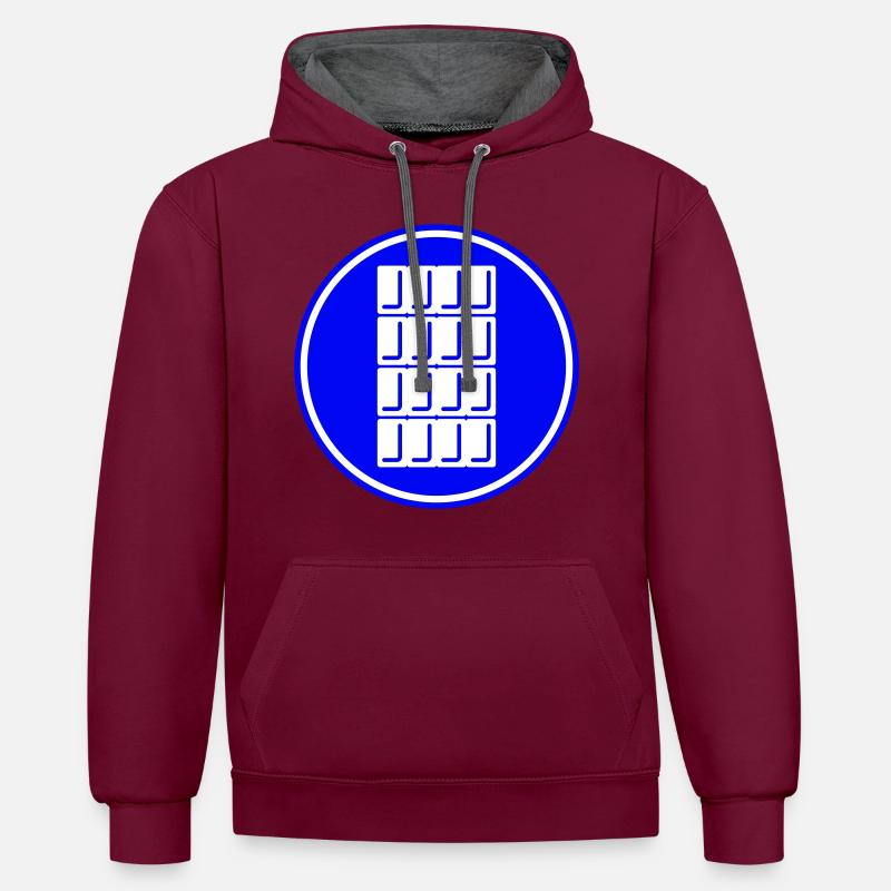 Symbole d’icône en chocolat - Sweat à capuche contrasté - bordeaux/anthracite
