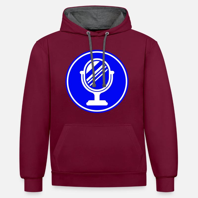 Silhouette de l’icône miroir - Sweat à capuche contrasté - bordeaux/anthracite