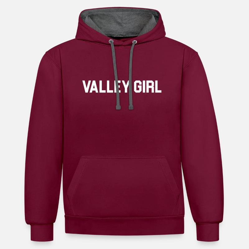 Fille de la vallée - Sweat à capuche contrasté - bordeaux/anthracite