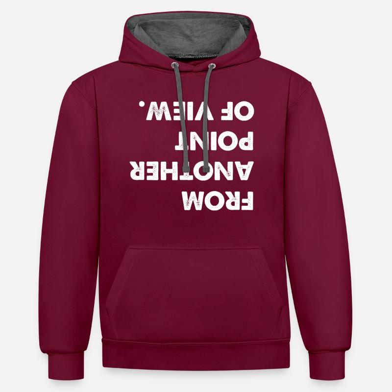 D'un autre point de vue - Sweat à capuche contrasté - bordeaux/anthracite