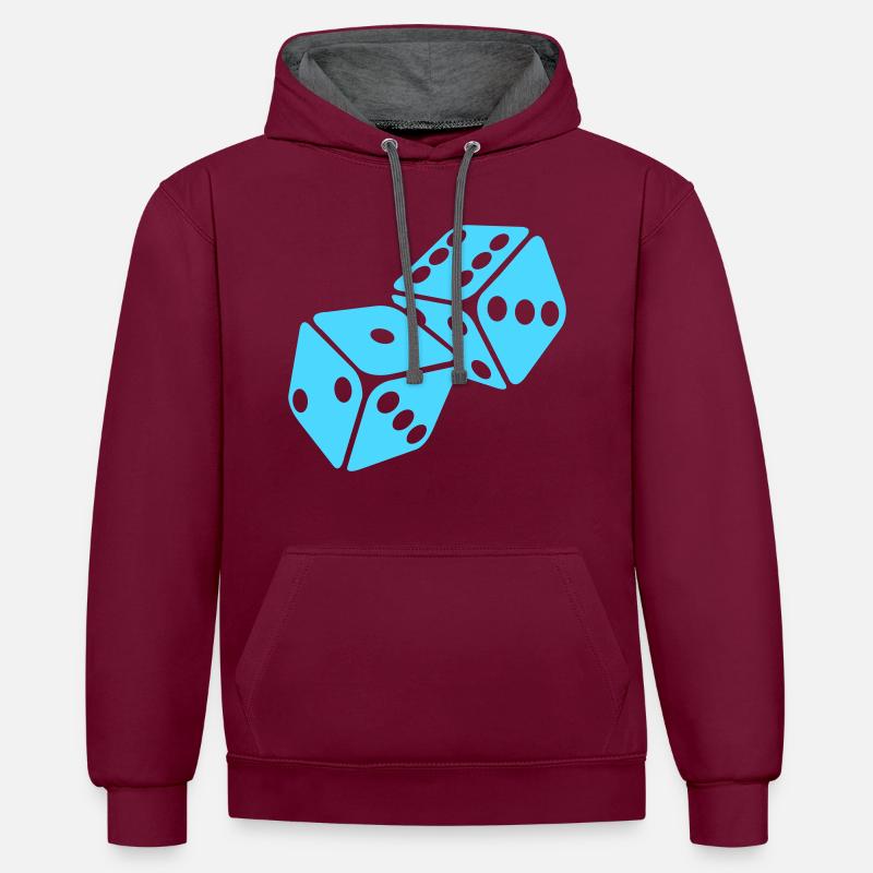 cube - Sweat à capuche contrasté - bordeaux/anthracite
