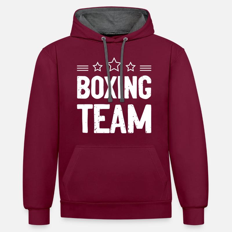 Équipe de boxe - Sweat à capuche contrasté - bordeaux/anthracite