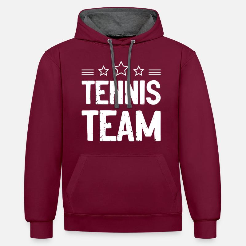 Équipe de tennis - Sweat à capuche contrasté - bordeaux/anthracite