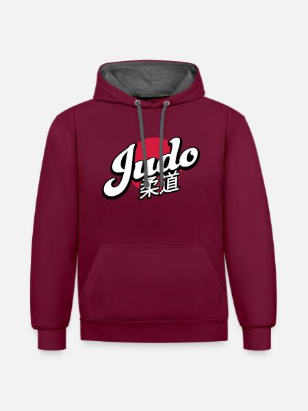 judo - Contrast hoodie - burgundy/charcoal