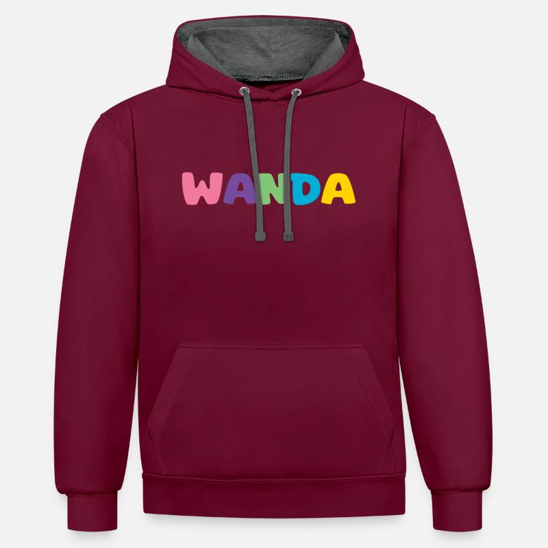 Nom - Wanda - Sweat à capuche contrasté - bordeaux/anthracite