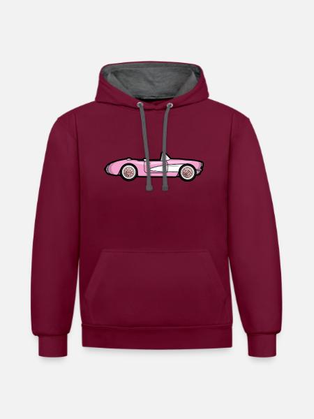 Pink 1956 Stingray - Contrast hoodie - burgundy/charcoal
